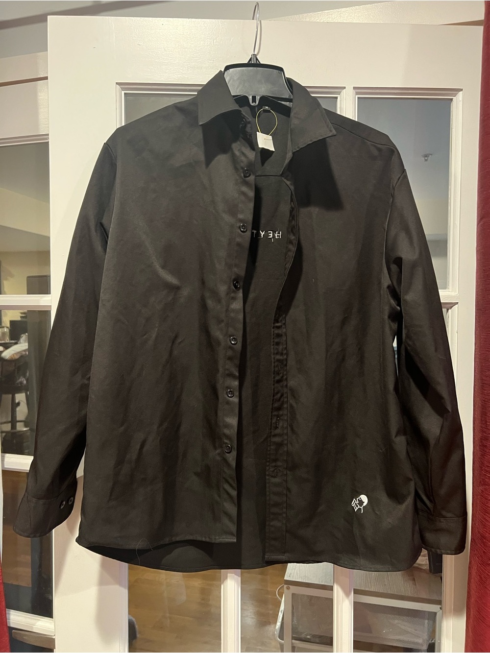 Men's Black Lightweight Shirt Jacket - Minimalist Long Sleeve